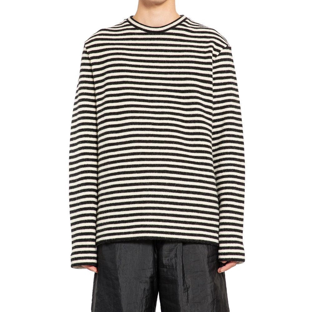 Striped Wool Compact Jersey T-Shirt