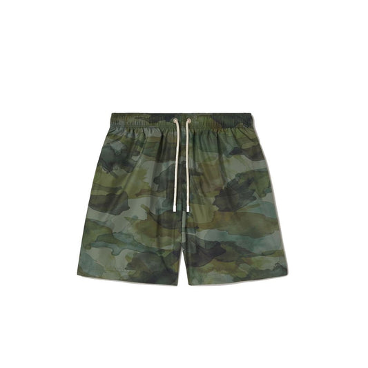 Green Polyester Swim Shorts