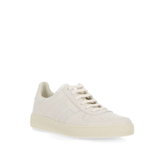 White Calfskin Low Top Sneakers
