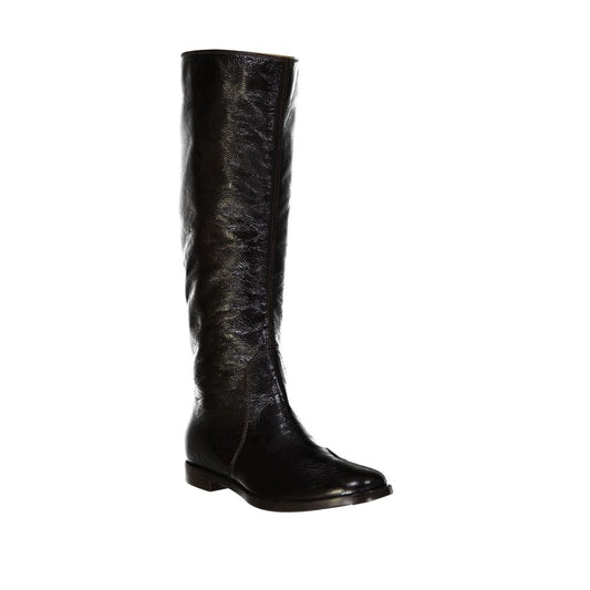 Black Calfskin Over The Knee