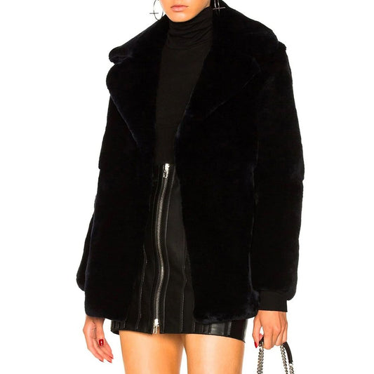 Blue Rabbit Fur Coat