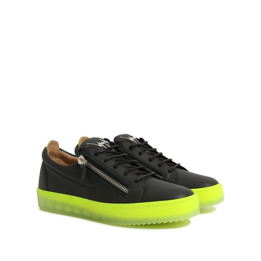 Black Calfskin Low Top Sneakers