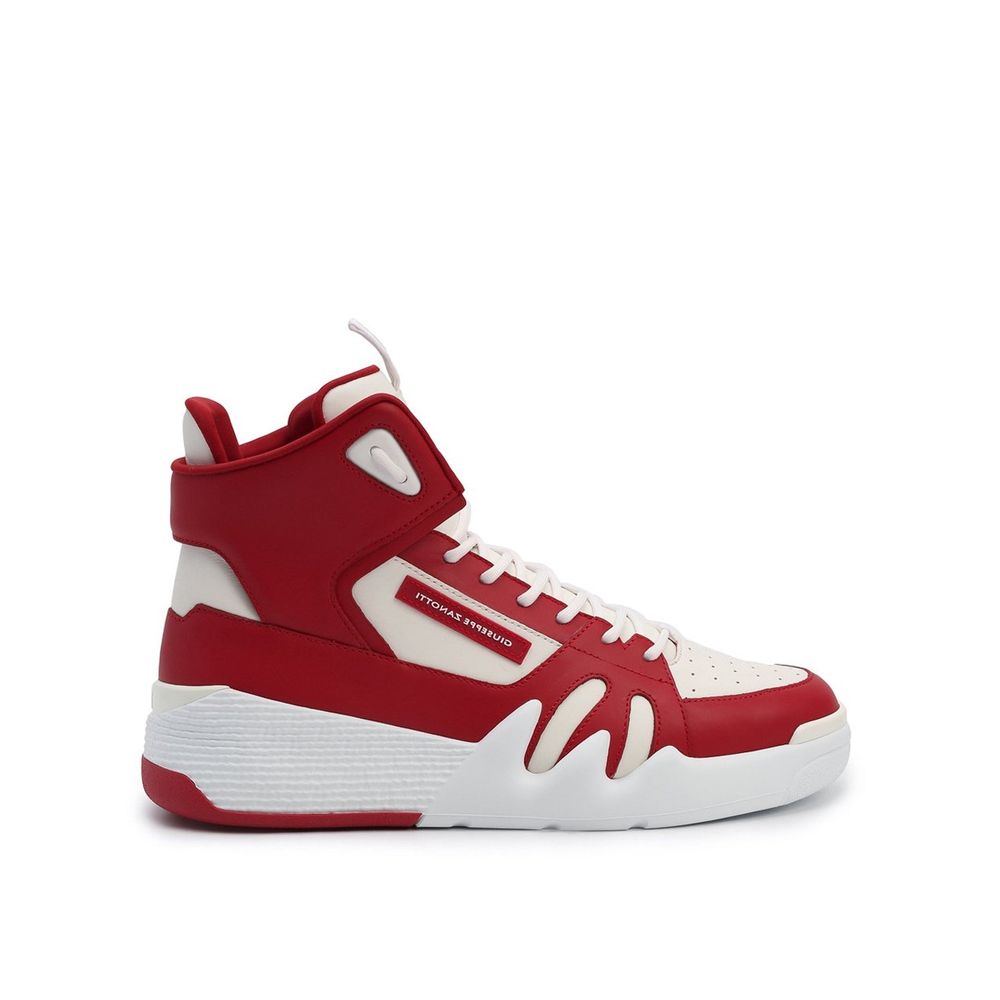 Red Calfskin High Top Sneakers