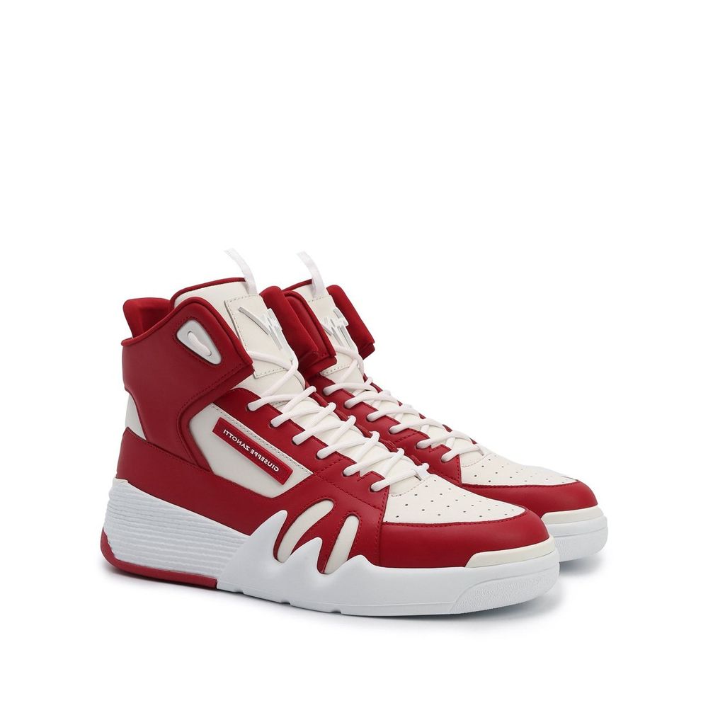 Red Calfskin High Top Sneakers