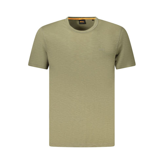 Green Cotton Men T-Shirt