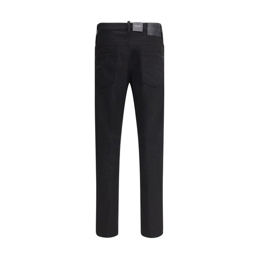 Black Cotton Skinny Jeans