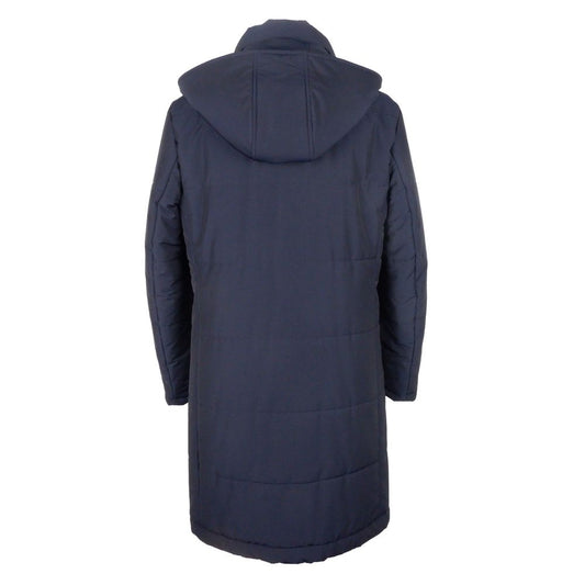 Blue Wool Men's Raincoat