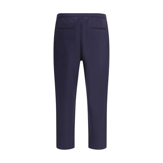 Blue Cotton Casual Pants