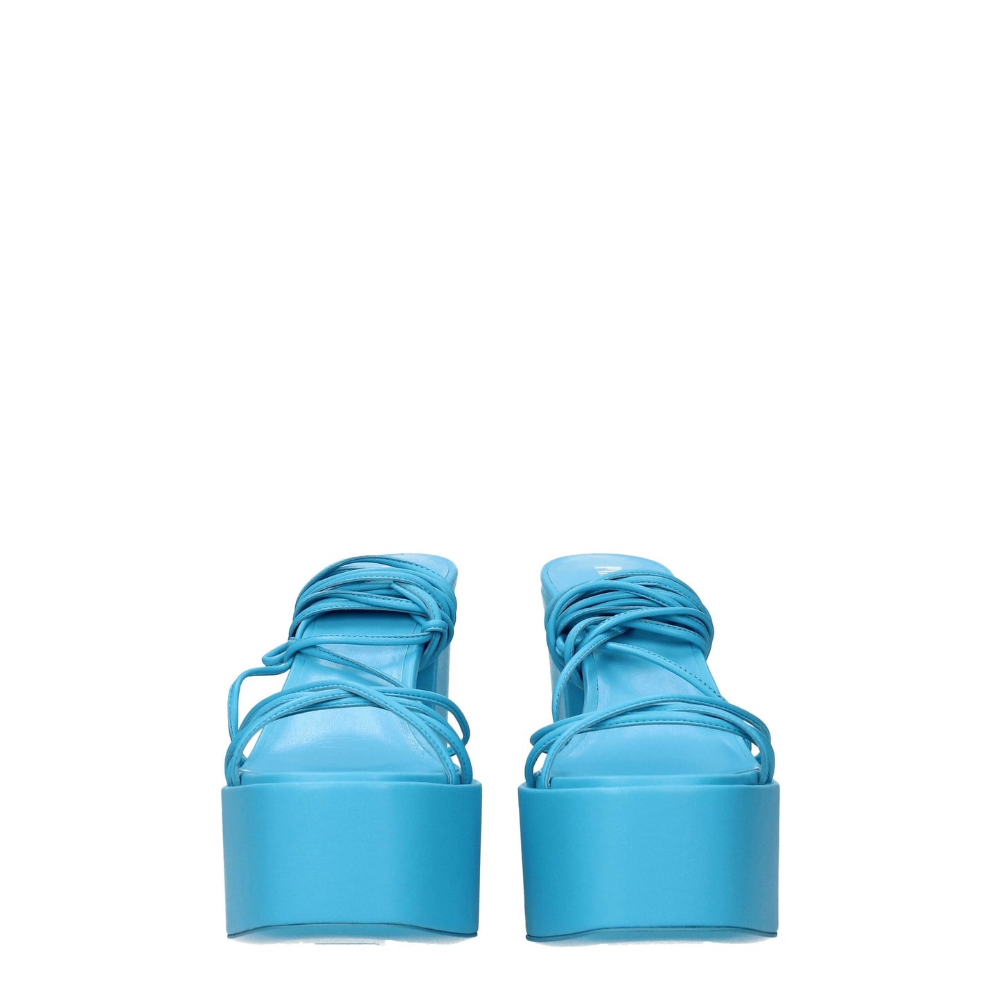 Light Blue Leather Platforms