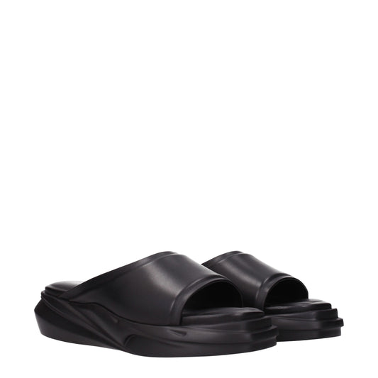 Black Leather Slippers
