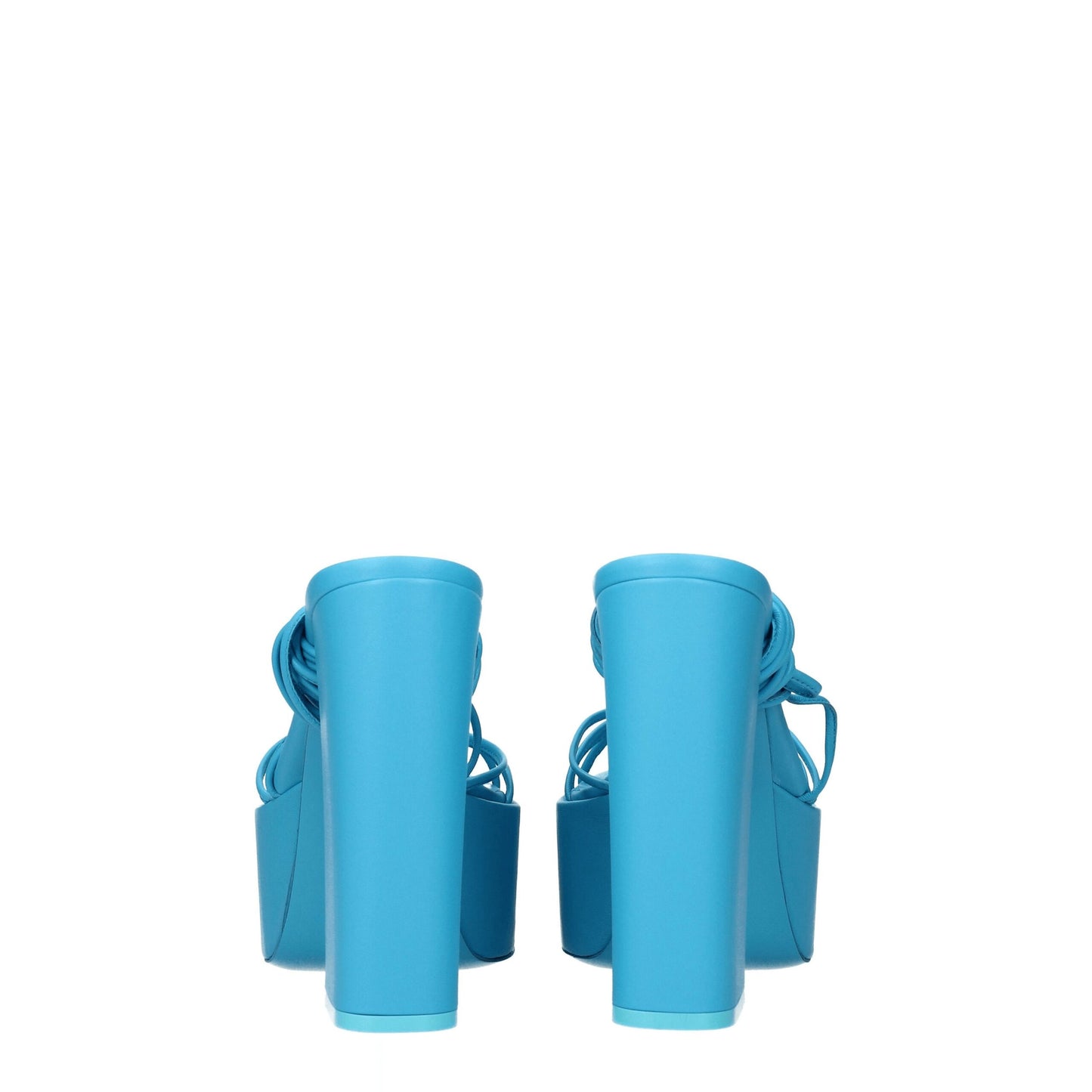 Light Blue Leather Platforms