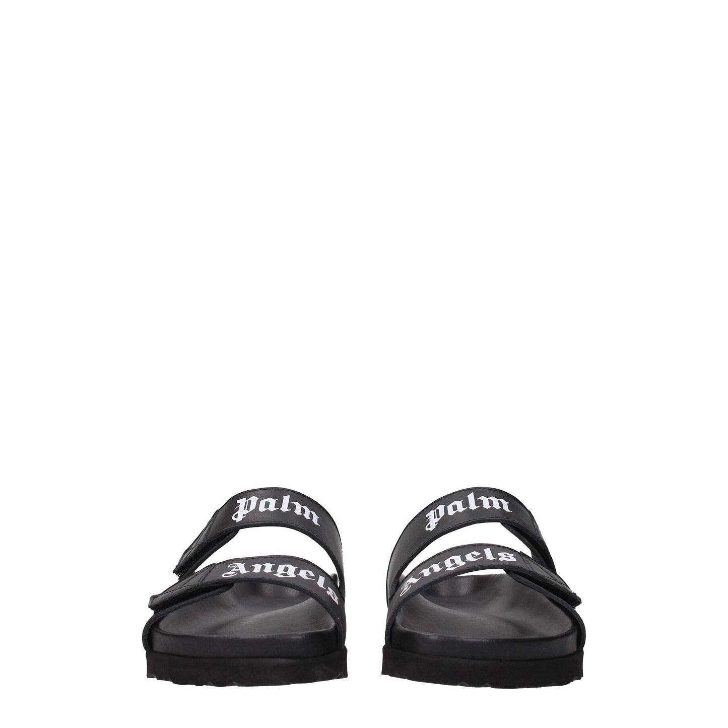 Black Leather Slippers Sandals