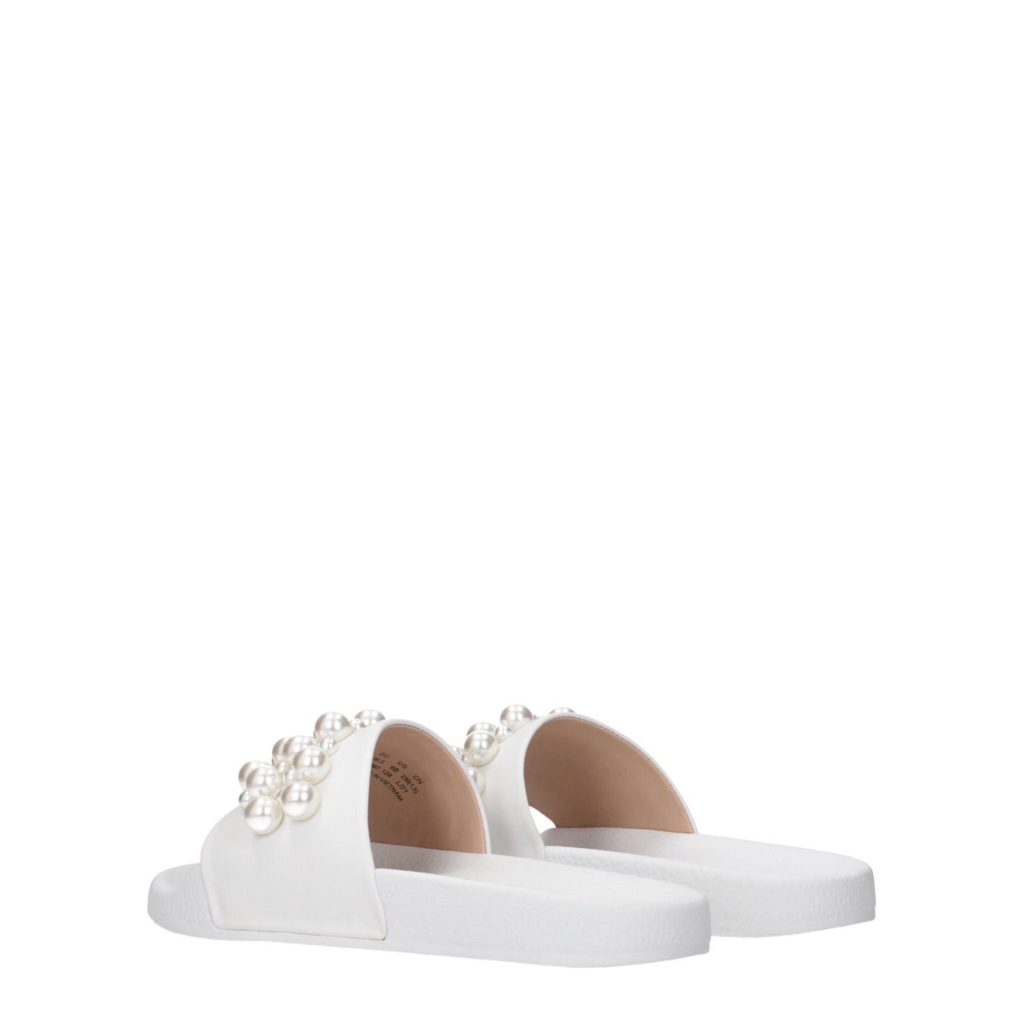 White Leather Slippers Sandals