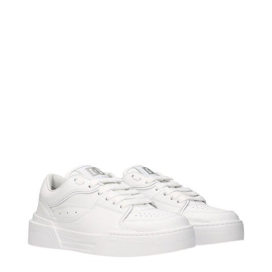 White Leather Low Top Sneakers