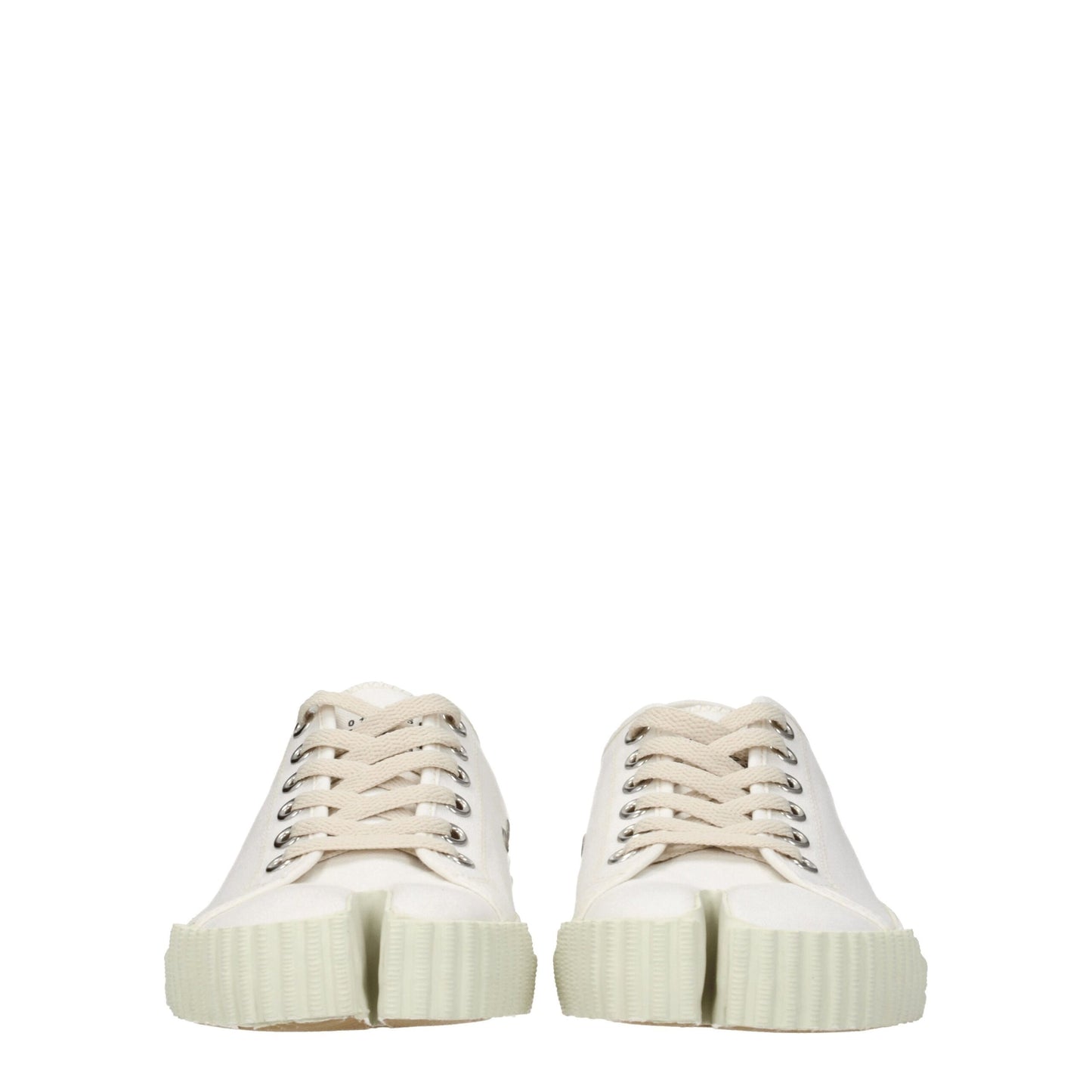 White Fabric Low Tops
