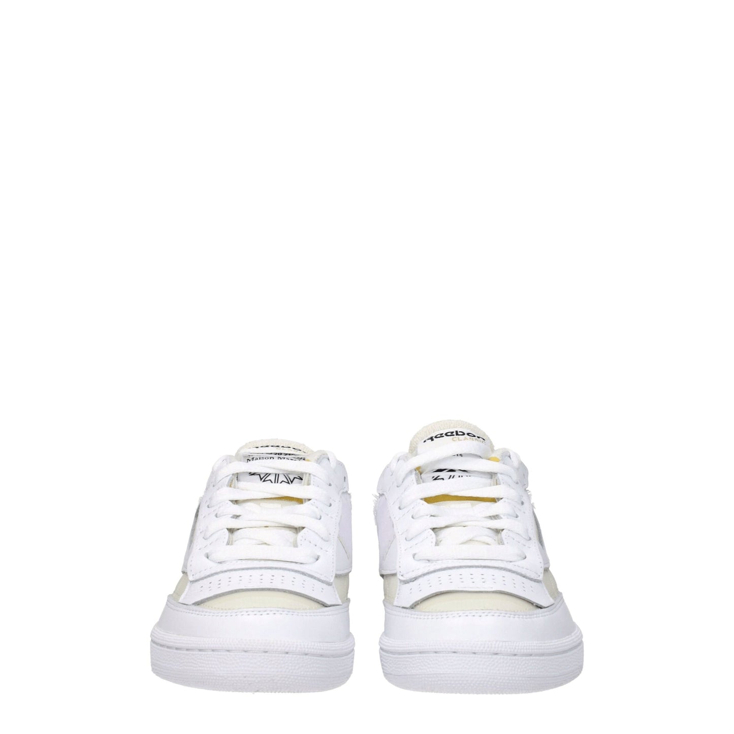 White Fabric Low Tops