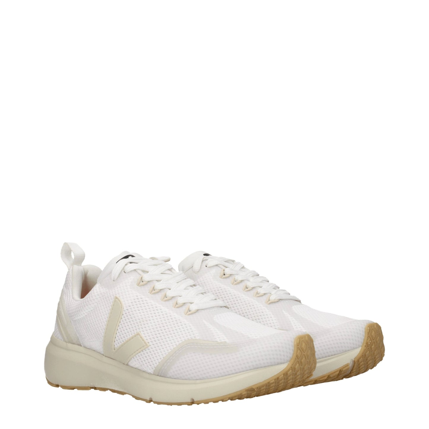 White Fabric Athletic Sneakers