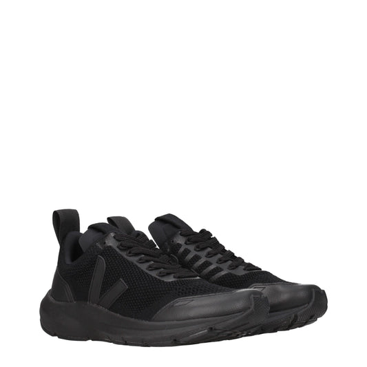 Black Fabric Athletic Sneakers