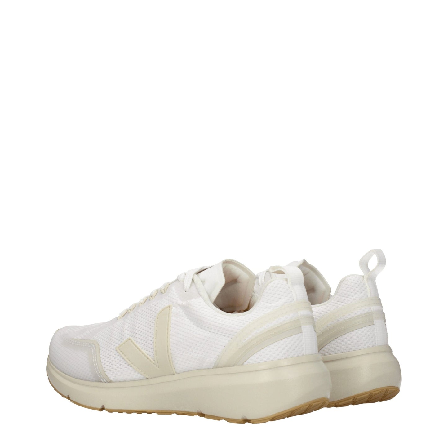 White Fabric Athletic Sneakers