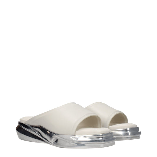 Gray Leather Slippers