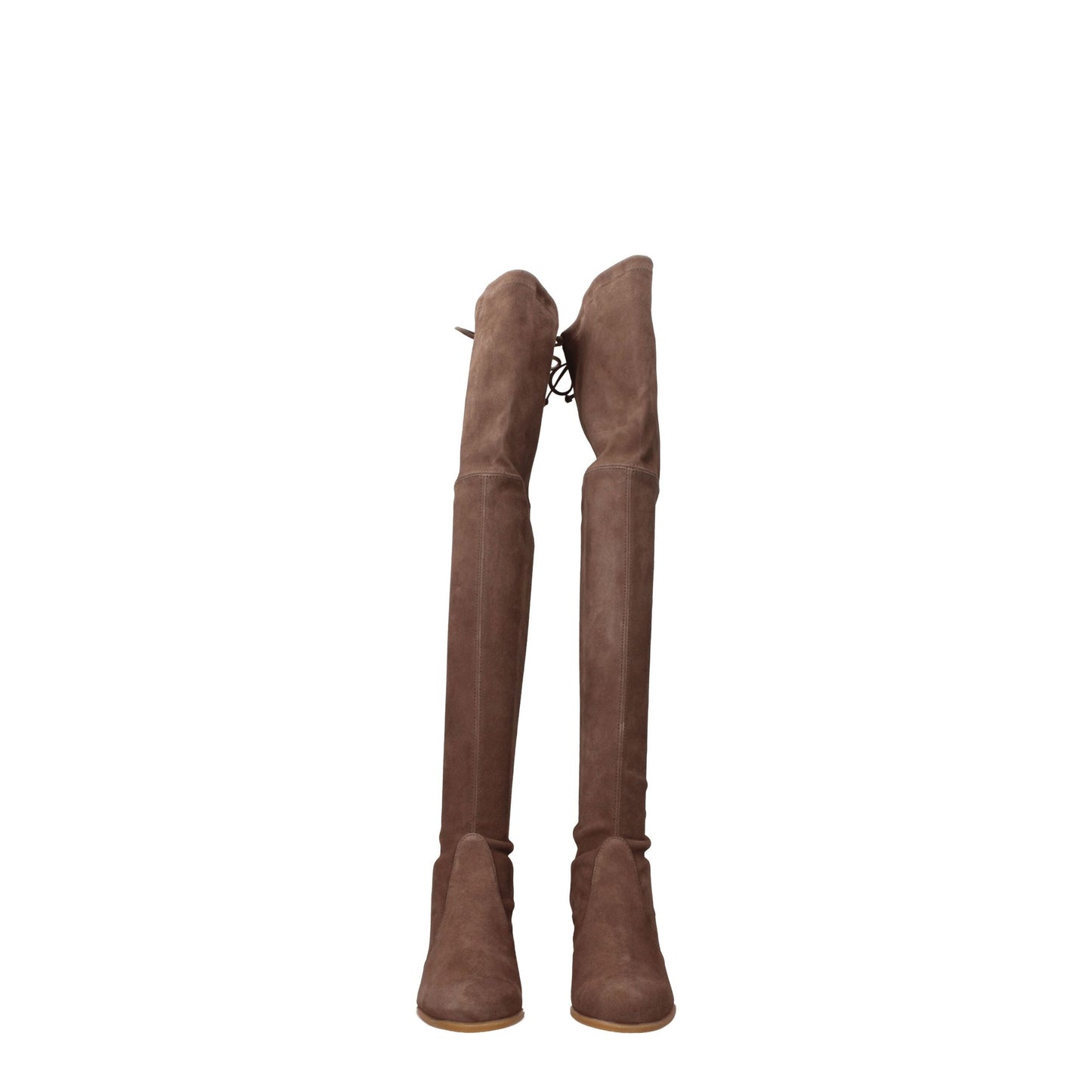 Beige Leather Over The Knee