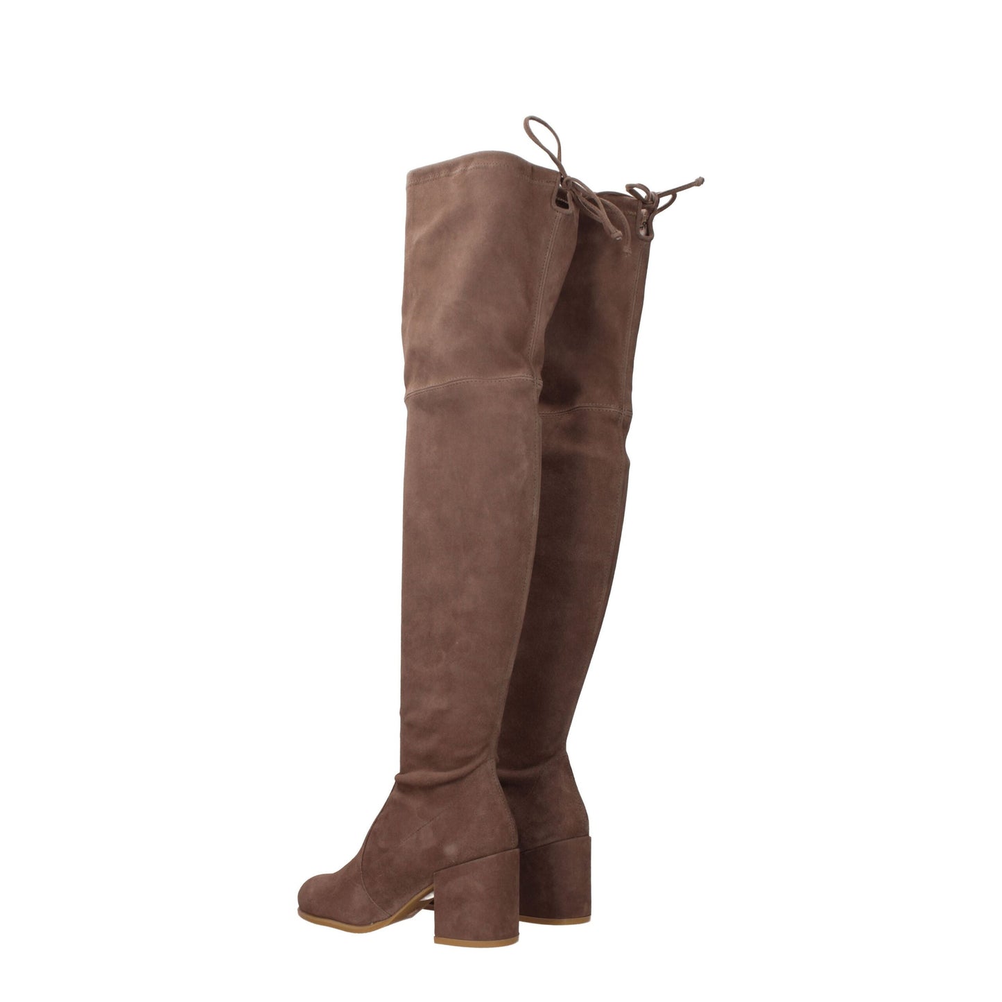 Beige Leather Over The Knee