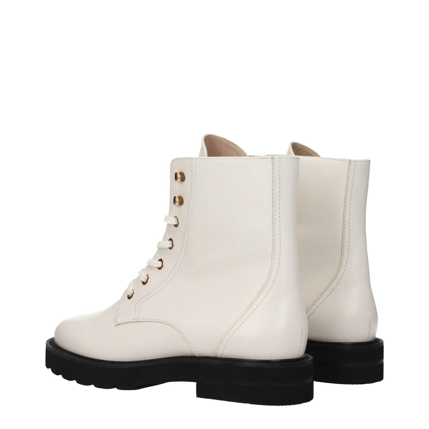 White Leather Ankle Boots
