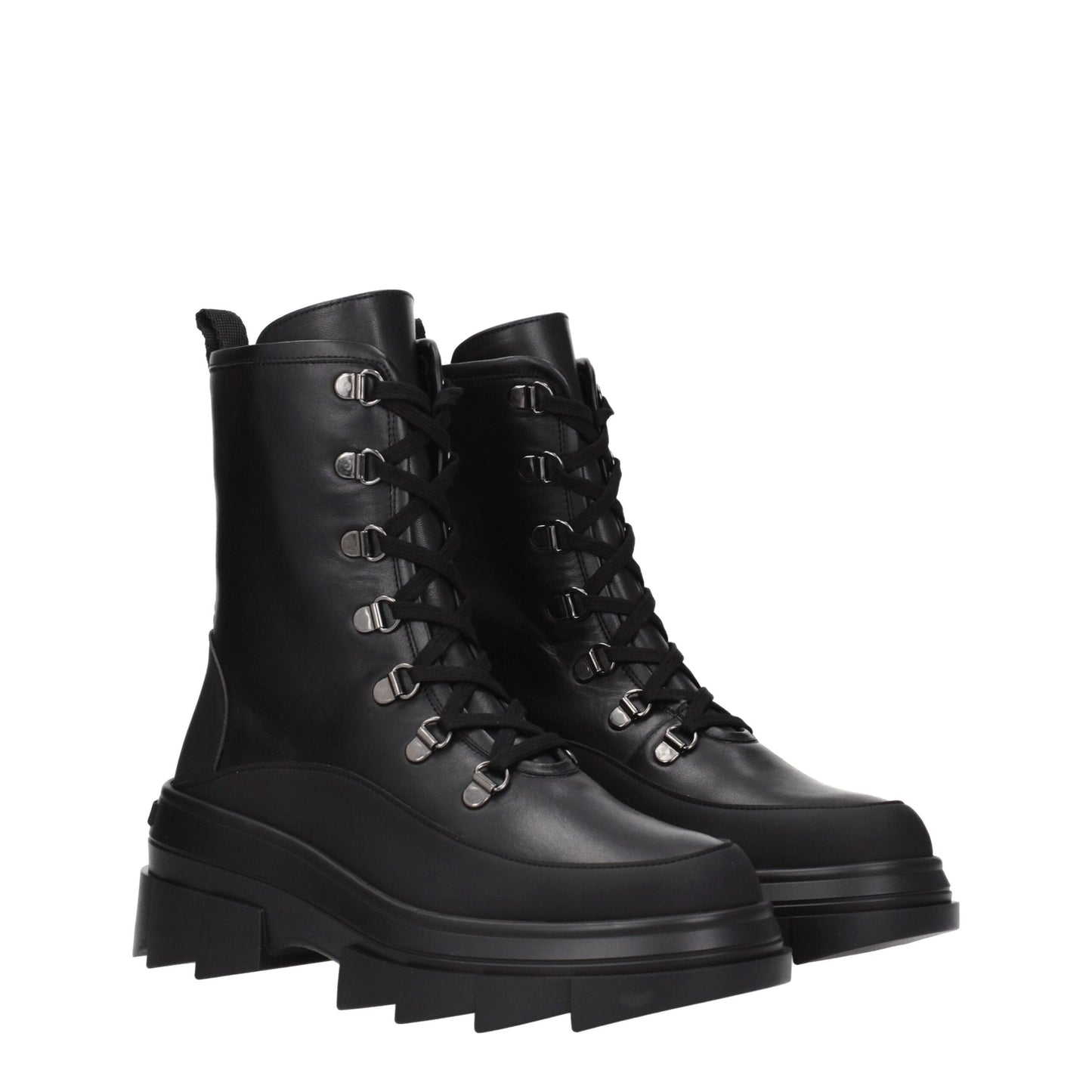 Black Leather Ankle Boots
