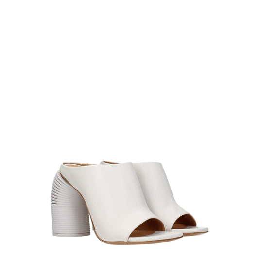 White Leather Platform Sandals