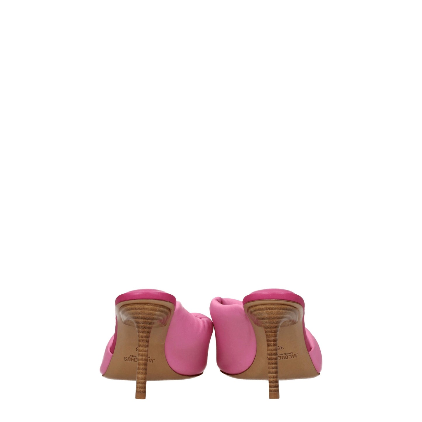 Pink Leather Stiletto Heels Sandals