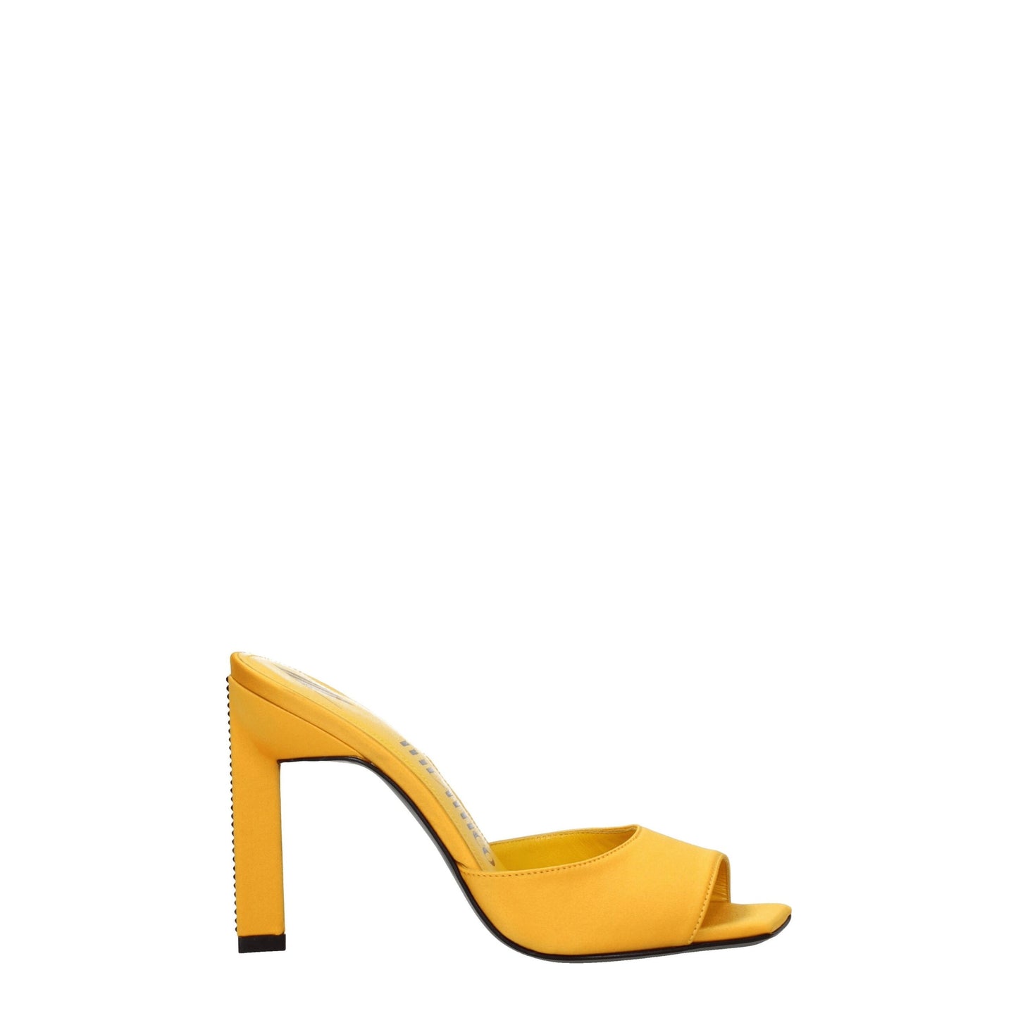 Orange Satin Stiletto Heel Sandals