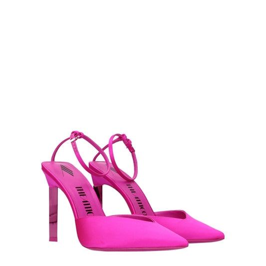 Pink Satin Stiletto Heel Sandals