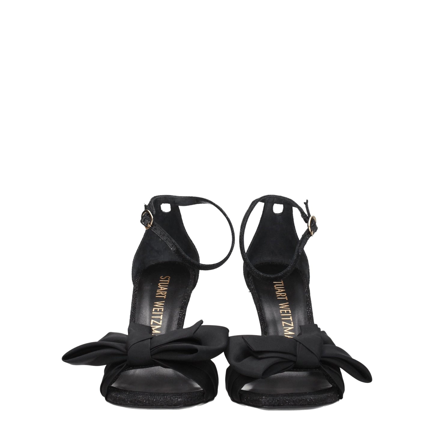 Black Satin Stiletto Heels Sandals