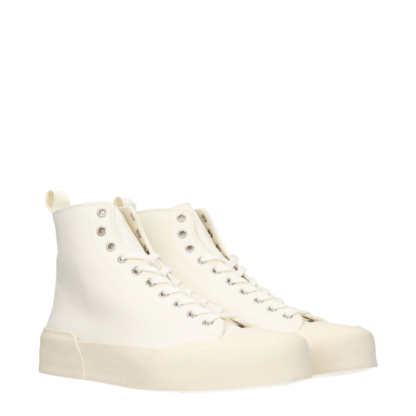 Beige Fabric High Tops