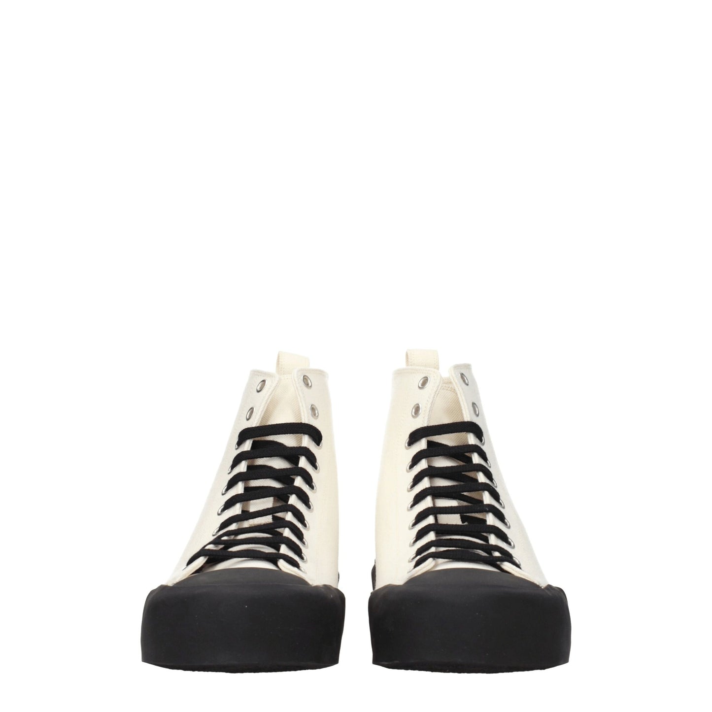 Beige Fabric High Tops