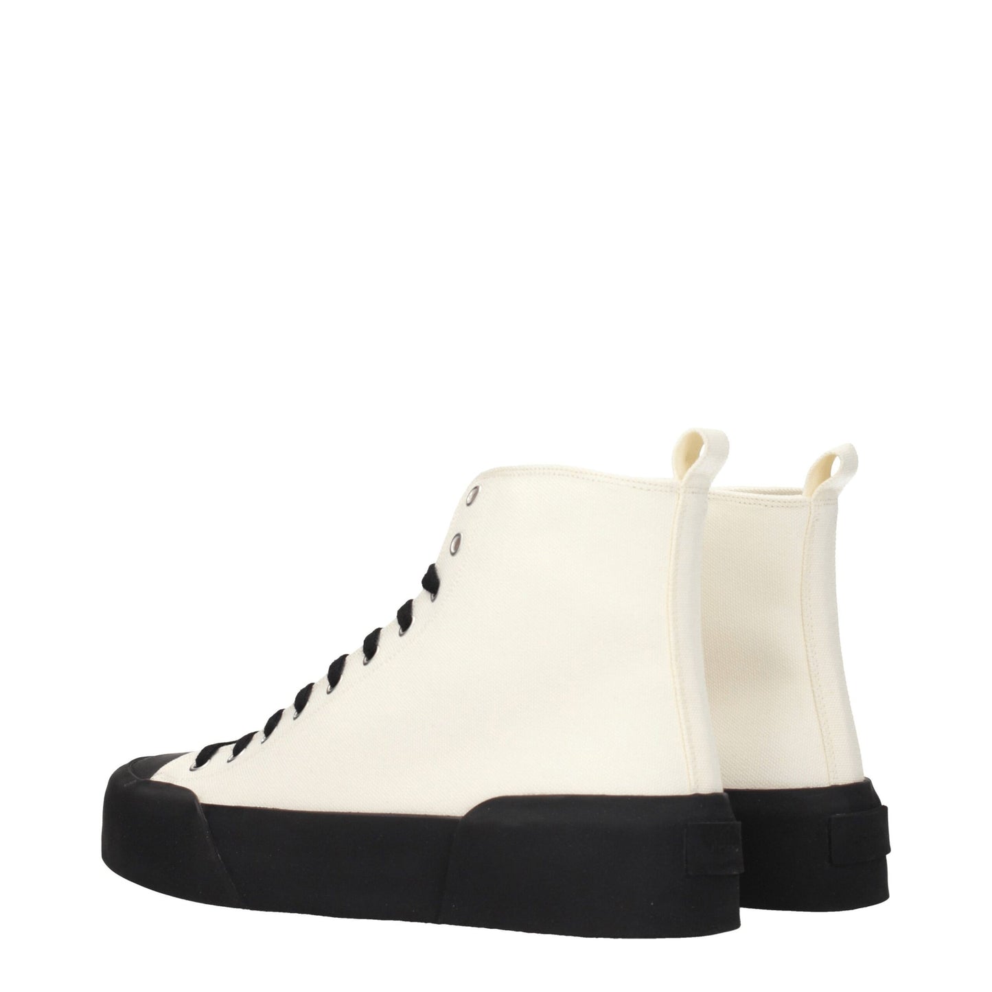 Beige Fabric High Tops