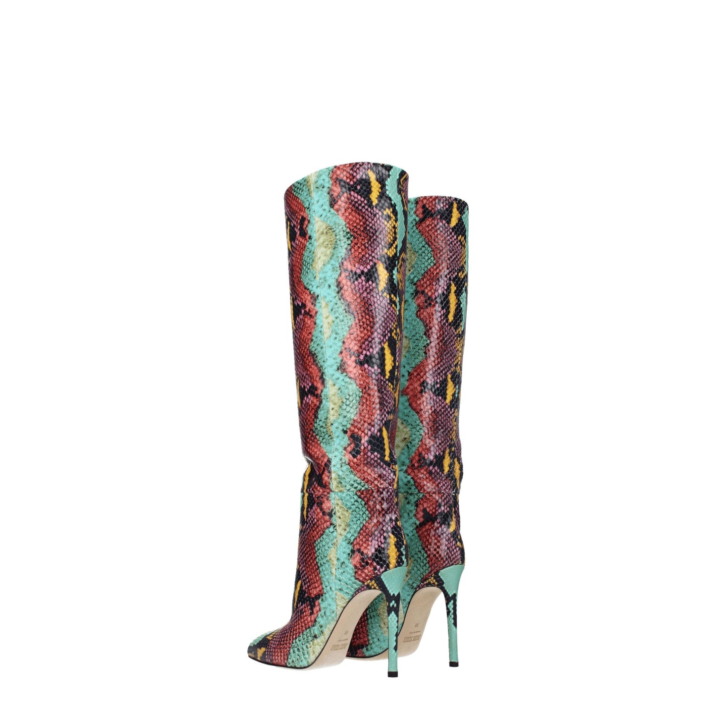 Multicolor Leather High Heel Boots