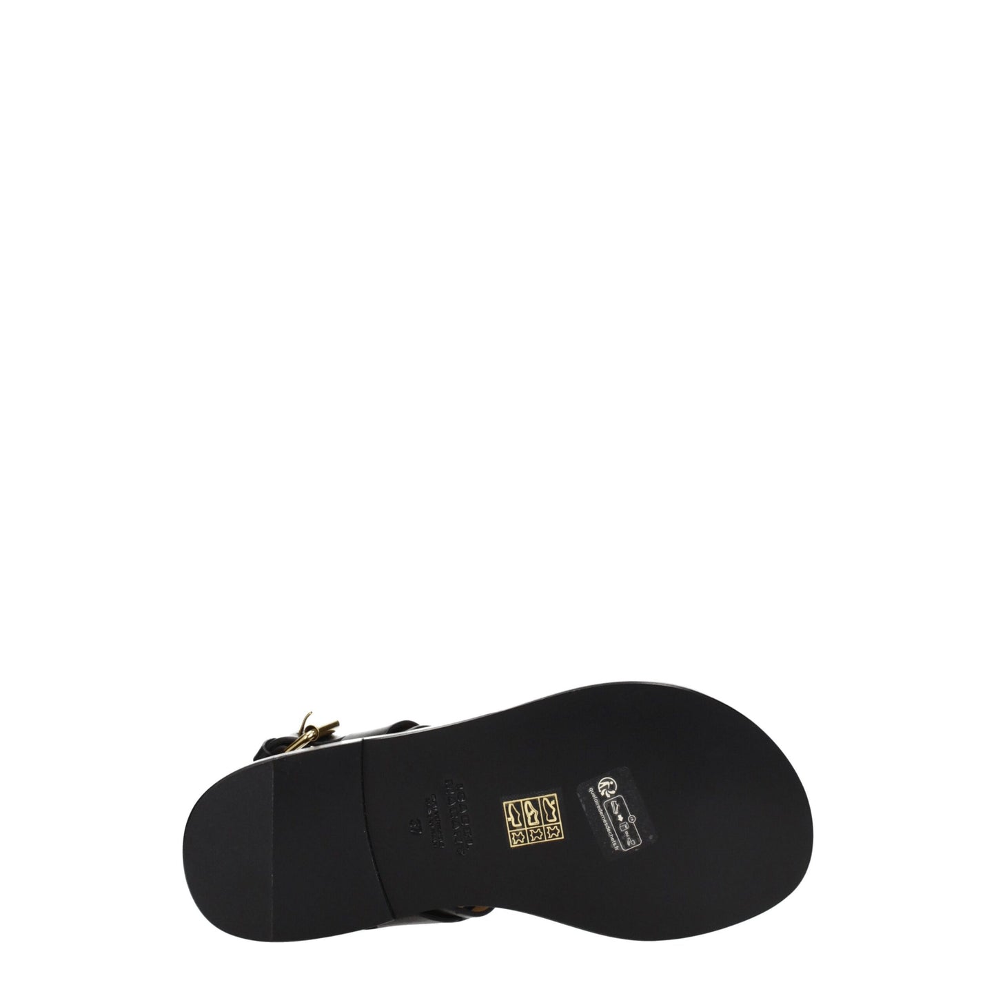 Black Leather Flip-Flop Sandals