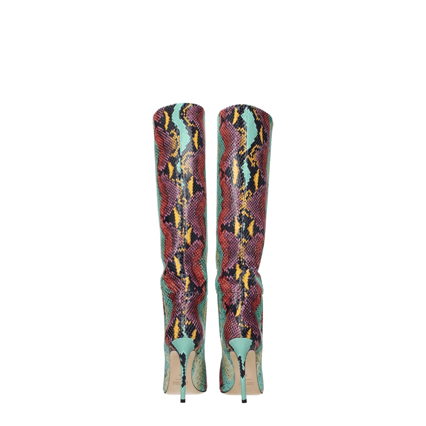 Multicolor Leather High Heel Boots