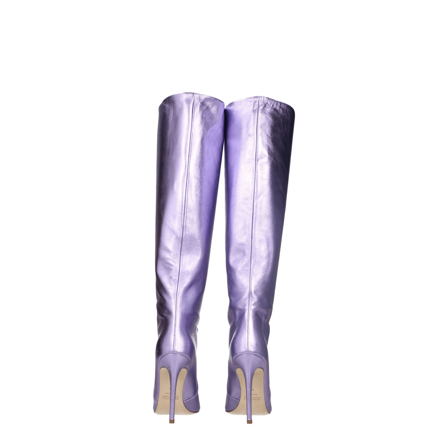 Purple Leather High Heel Boots