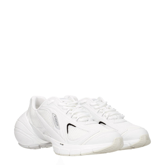 White Fabric Athletic Sneakers