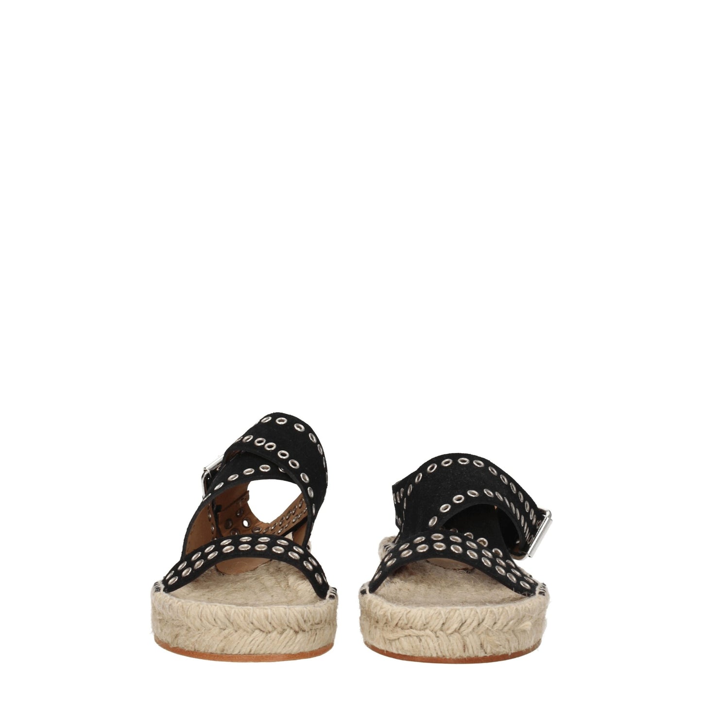 Black Leather Flat Sandals