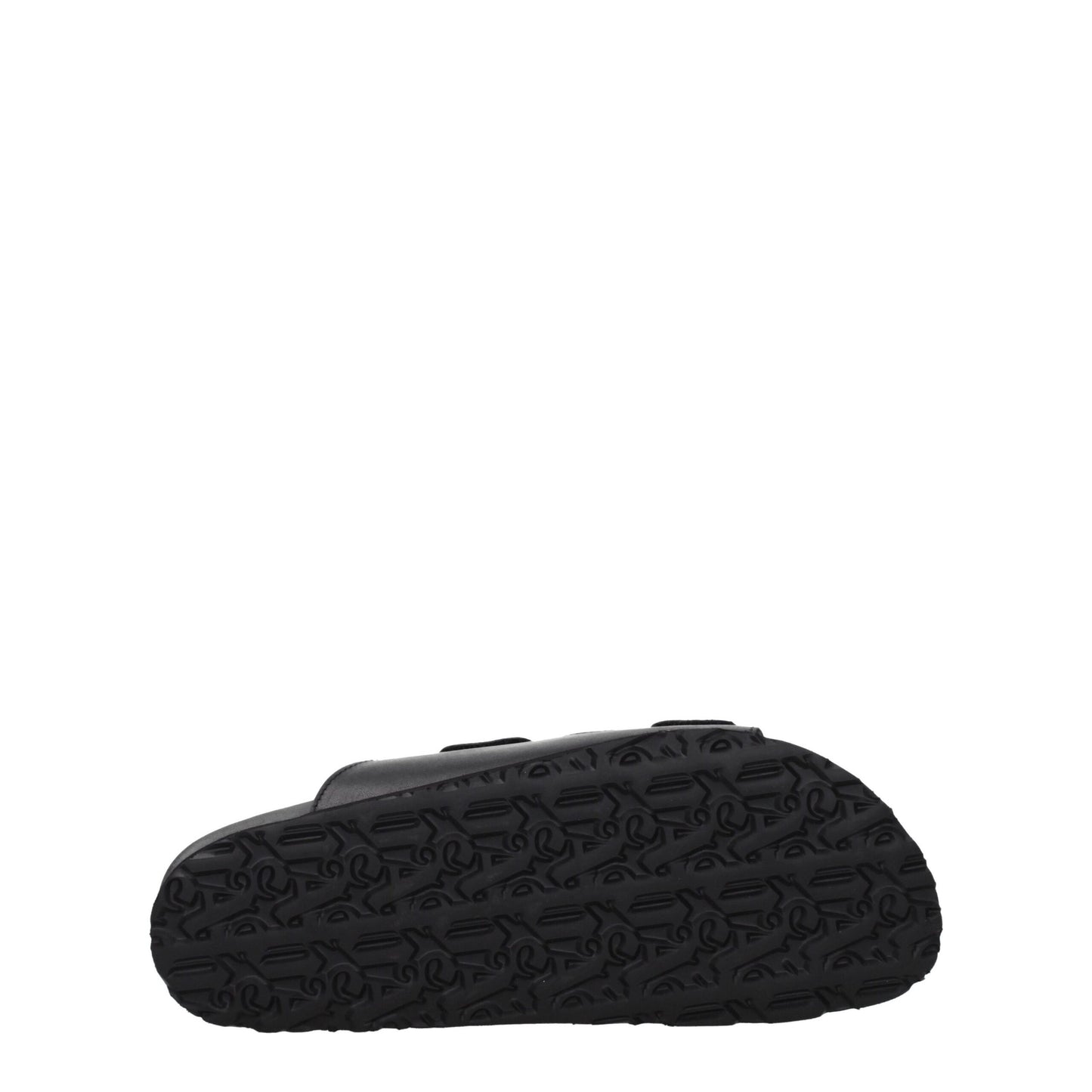 Black Leather Slippers Sandals
