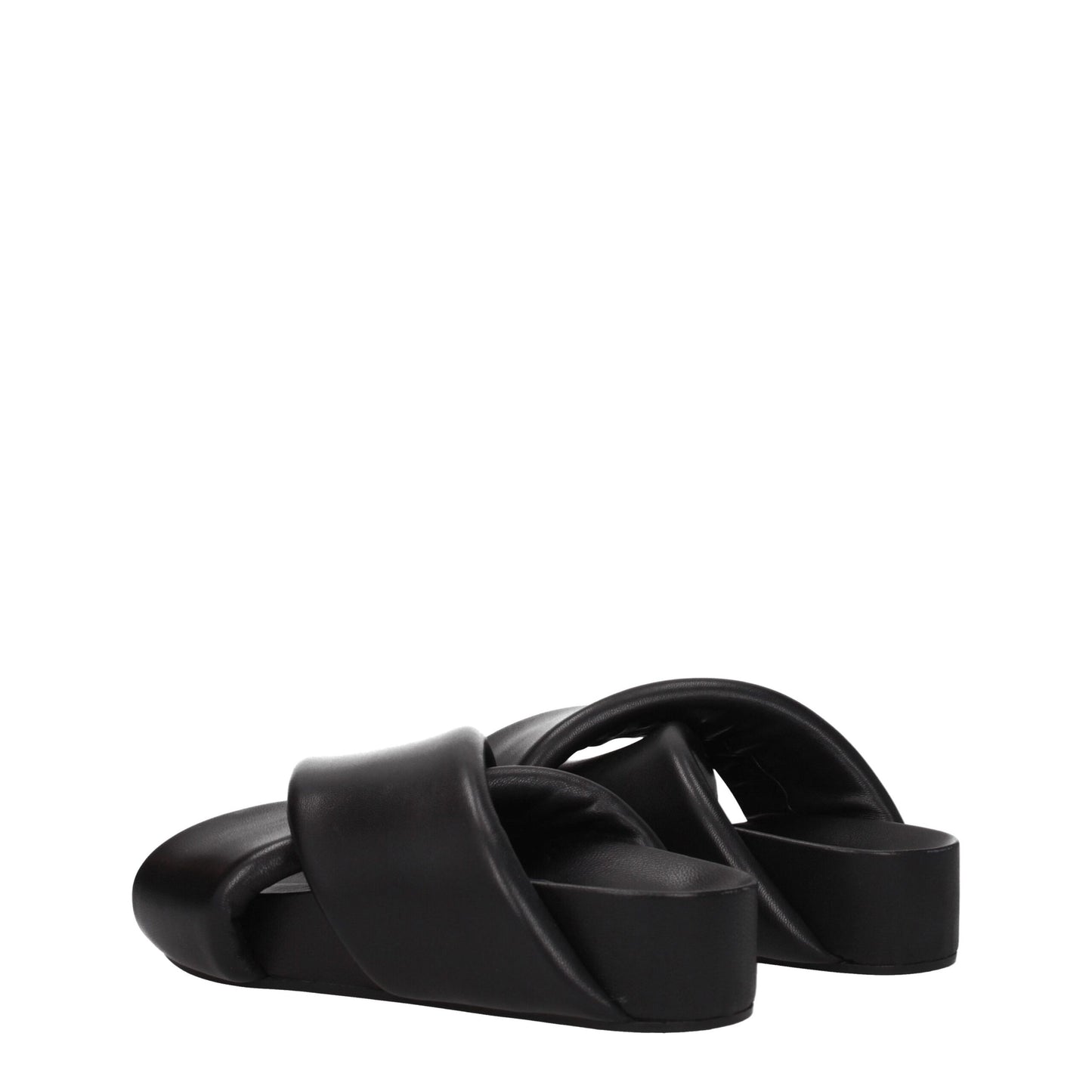 Black Leather Slippers