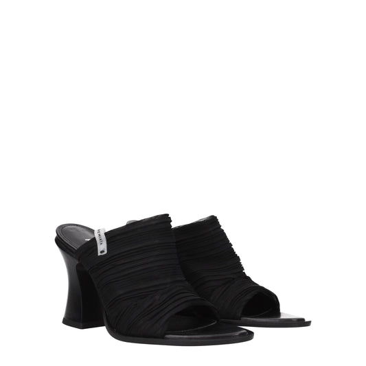 Black Fabric Platform Sandals
