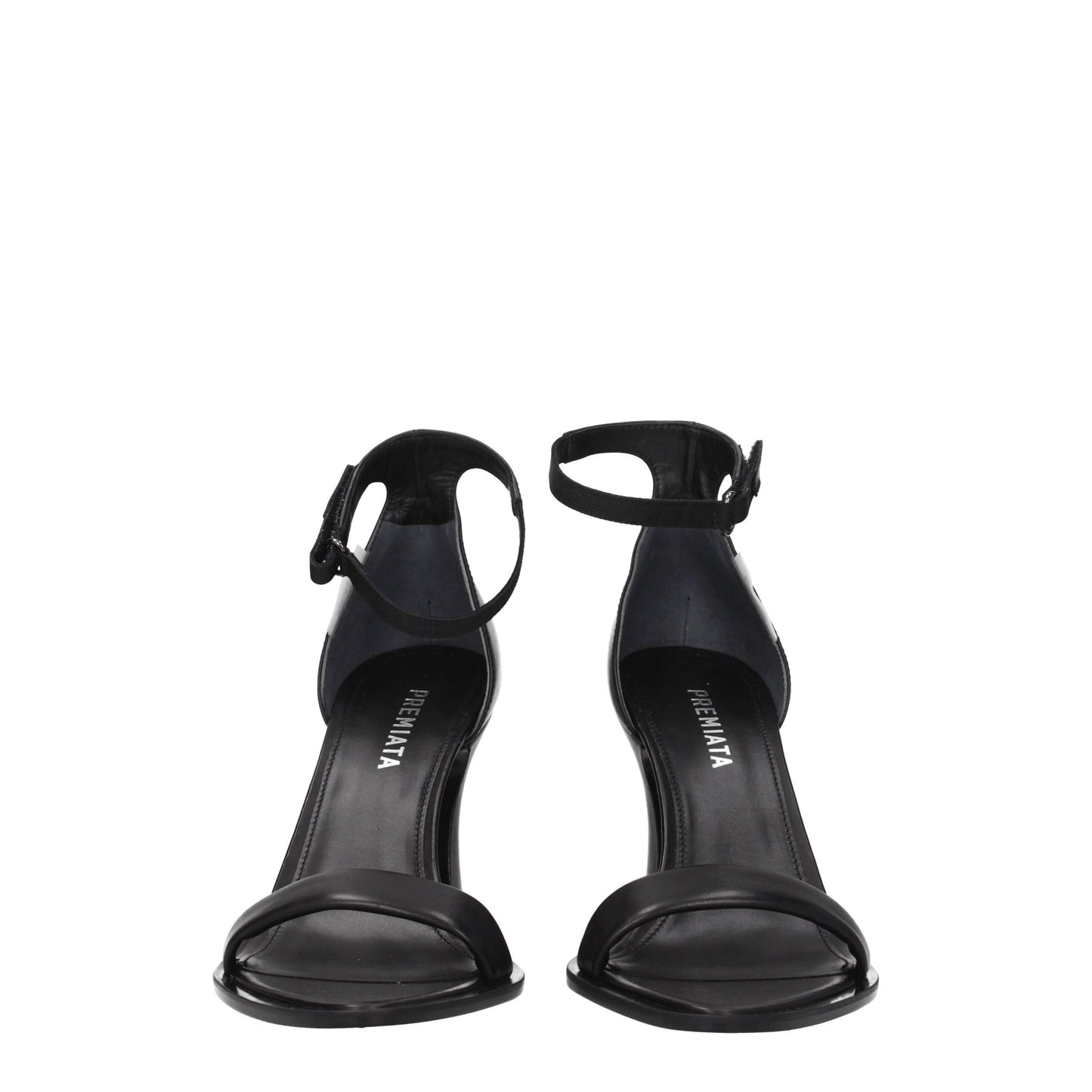 Black Leather Flat Sandals