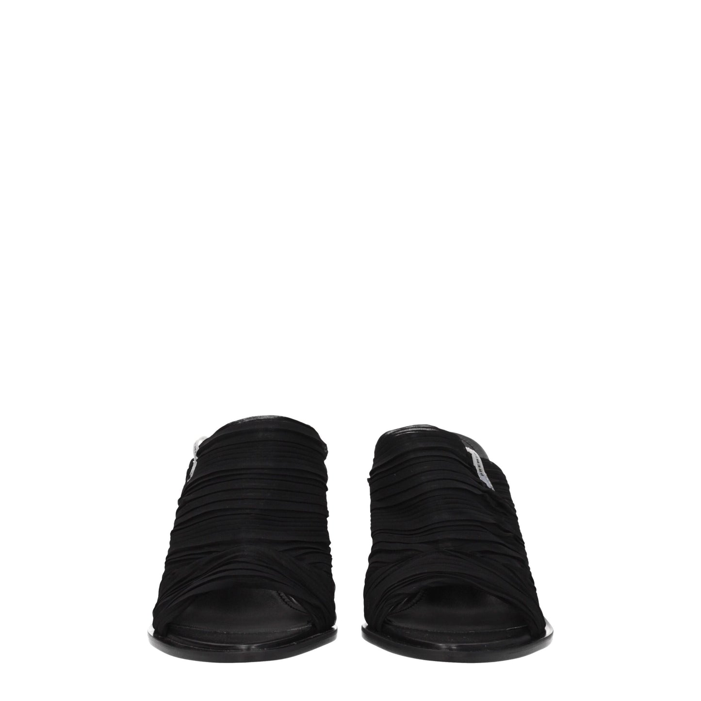 Black Fabric Platform Sandals