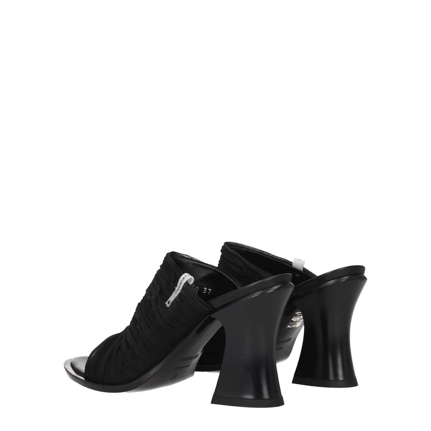 Black Fabric Platform Sandals