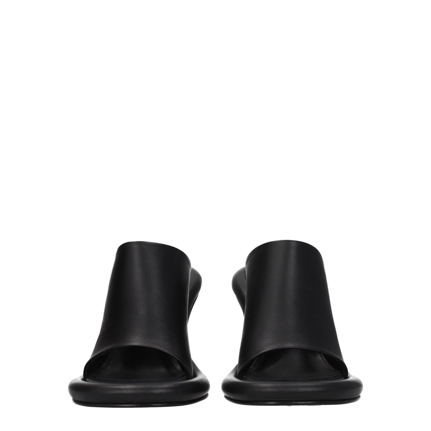 Black Leather Stiletto Heels Sandals