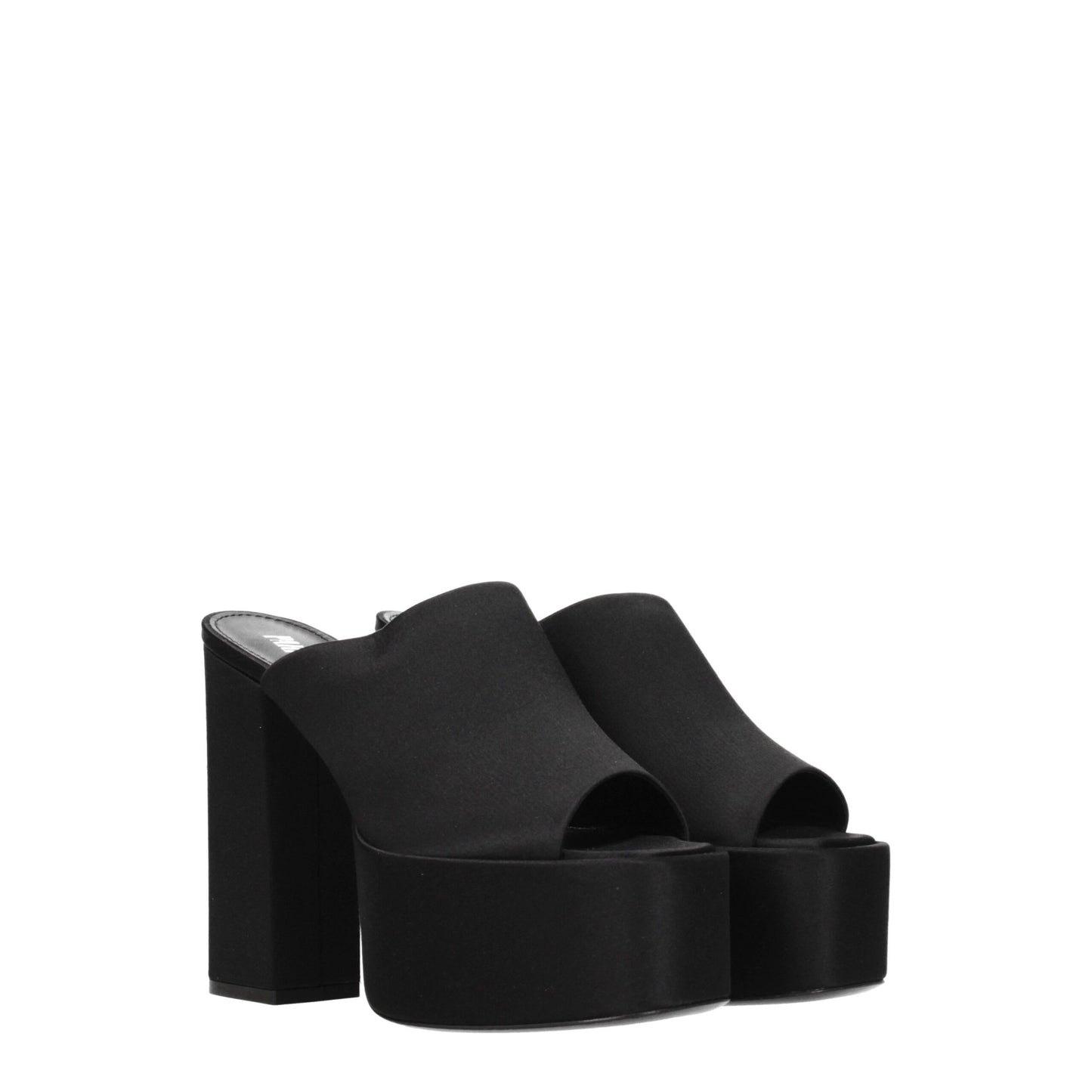 Black Satin Platforms